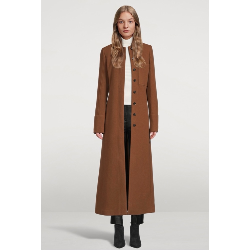 New w/ Tags Victoria Victoria Beckham Wool Coat in Chocolate size 10